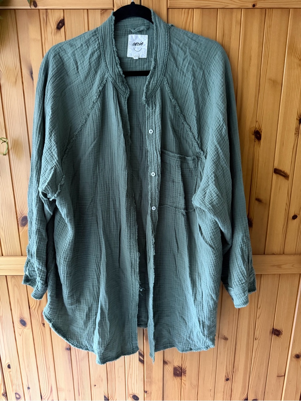 aerie gauzy cover up shirt
